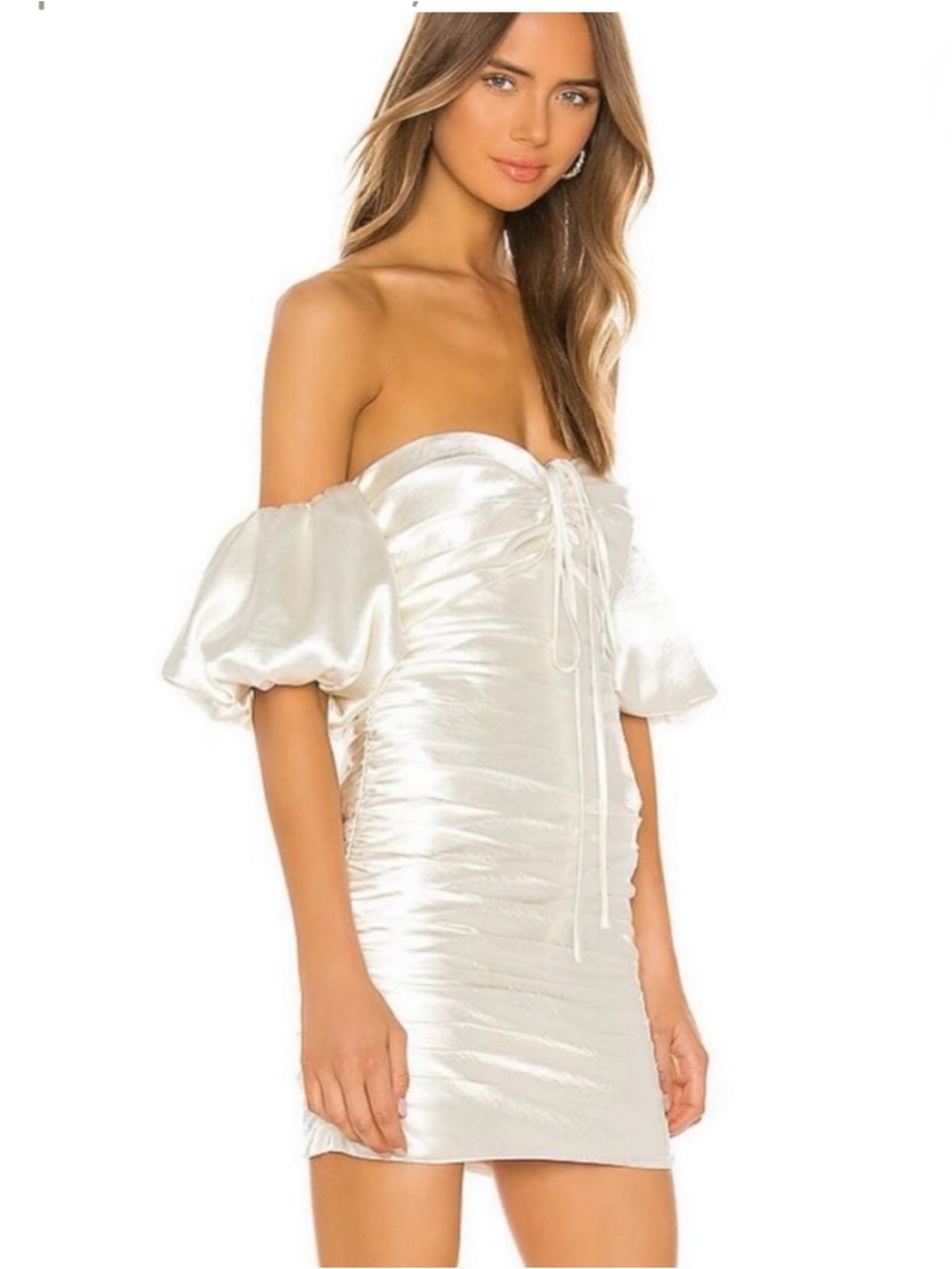 Cinq a Sept Tati Satin Mini Dress in Gardenia White Sz 8 NWT